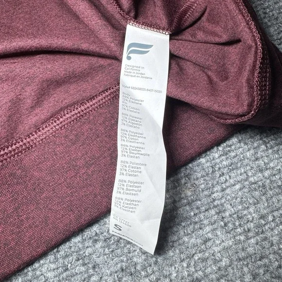 Fabletics The Cloud Jersey Hoodie Pullover Heather Burgundy Merlot Sz S NWT - Picture 8 of 12